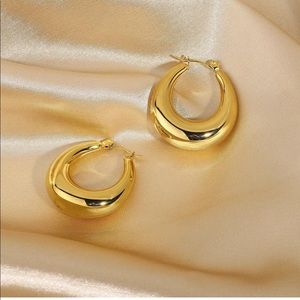 Gold Chunky Hoop Earrings